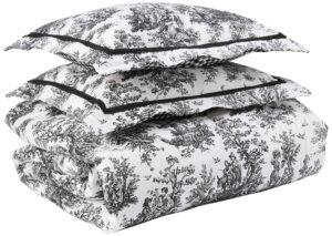 victor mill james-204smini comforter and shams, queen, b/w