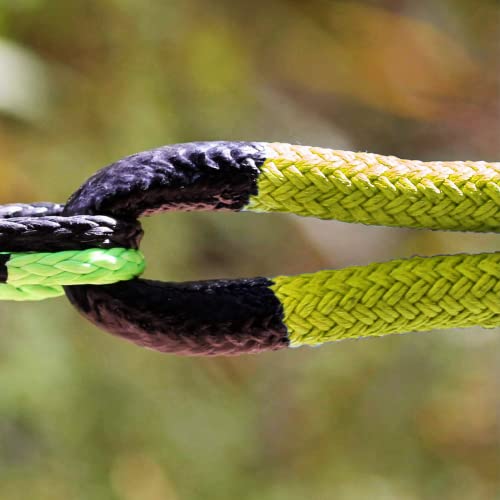 Bubba Rope LIL' BUBBA Model 176650YWG Off-Road Power Stretch Kinetic Kit 1/2" x 20' ft. Recovery Rope With Breaking Strength of 7400 Lb. In Yellow / Black Color, Accessory Ideal for Recovery and Towing Stuck Vehicles