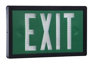 isolite - slx-60-s-10-g - 1 face self-luminous exit sign, green background color, black frame color, 10 yr. life expectancy