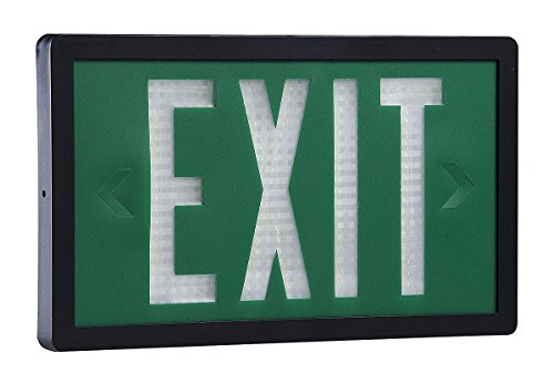 Isolite - SLX-60-S-10-G - 1 Face Self-Luminous Exit Sign, Green Background Color, Black Frame Color, 10 yr. Life Expectancy