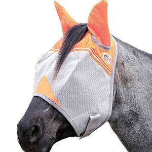 cashel crusader horse fly mask with ears for charity, orange, horse