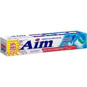 aim cavity protection anticavity fluoride toothpaste, ultra mint gel, 6 ounce - pack of 6