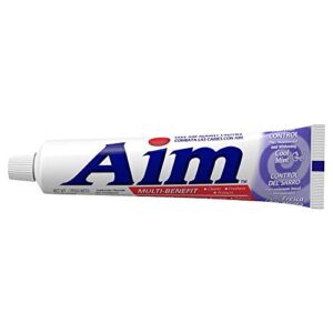 Aim Tartar Control Plus Mouthwash & Whitening Anticavity Fluoride Toothpaste, Cool Mint Gel, 6 Oz (Pack of 6)