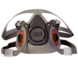 3m half facepiece reusable respirator 6300, gases, vapors, dust, paint, cleaning, grinding, sawing, sanding, welding, adjustable headstraps, bayonet connection, large