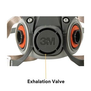 3M Half Facepiece Reusable Respirator 6200, Gases, Vapors, Dust, Paint, Cleaning, Grinding, Sawing, Sanding, Welding, Adjustable Headstraps, Bayonet Connection, Medium