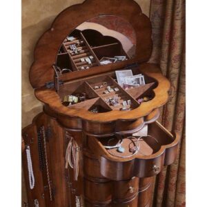 Hooker Furniture Seven Seas Shaped Jewelry Chest in Cherry Finish
