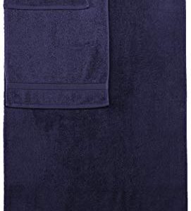 Amazon Brand – Pinzon 6 Piece Blended Egyptian Cotton Bath Towel Set - Navy