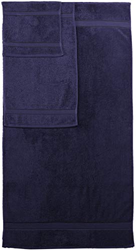 Amazon Brand – Pinzon 6 Piece Blended Egyptian Cotton Bath Towel Set - Navy