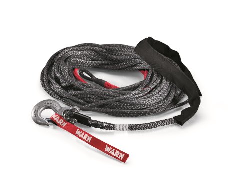 WARN 87915 Spydura Synthetic Winch Cable Rope with Swivel Hook End: 3/8" Diameter x 100' Length, 5 Ton (10,000 lb) Capacity