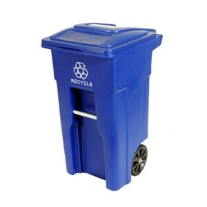 Toter 025532-R1BLU 32Gal Wheel Recycle Bin, 32 Gallon, Blue