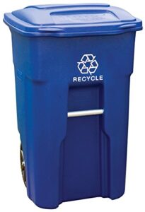 toter 025532-r1blu 32gal wheel recycle bin, 32 gallon, blue