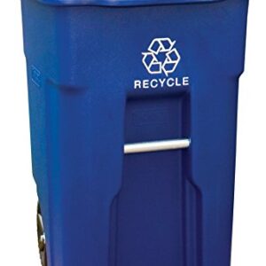 Toter 025532-R1BLU 32Gal Wheel Recycle Bin, 32 Gallon, Blue