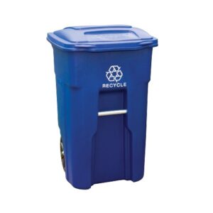 Toter 025532-R1BLU 32Gal Wheel Recycle Bin, 32 Gallon, Blue