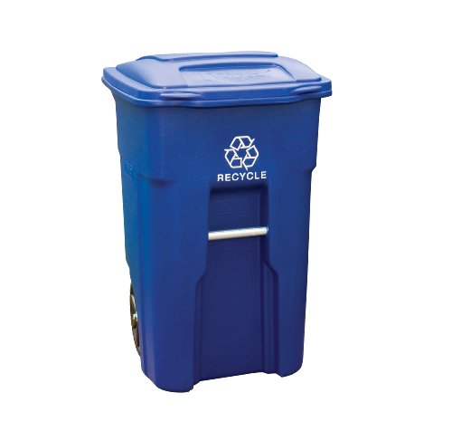 Toter 025532-R1BLU 32Gal Wheel Recycle Bin, 32 Gallon, Blue