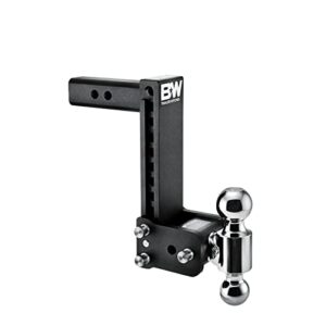 b&w trailer hitches tow & stow adjustable trailer hitch ball mount - fits 2" receiver, dual ball (2" x 2-5/16"), 9" drop, 10,000 gtw - ts10043b