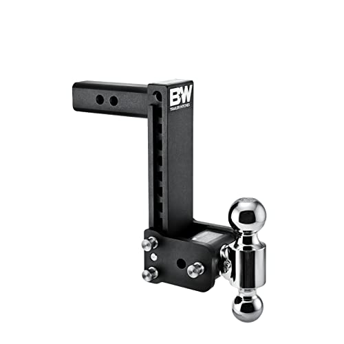 B&W Trailer Hitches Tow & Stow Adjustable Trailer Hitch Ball Mount - Fits 2" Receiver, Dual Ball (2" x 2-5/16"), 9" Drop, 10,000 GTW - TS10043B