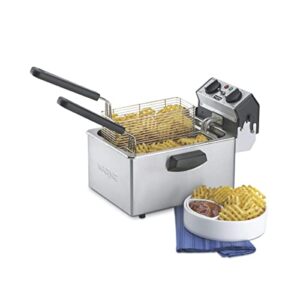 waring commercial wdf75b 208-volt countertop compact electric deep fryer, 8.5-pound