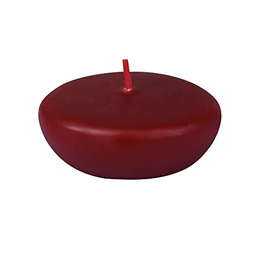 Zest Candle 24-Piece Floating Candles, 2.25-Inch, Burgundy