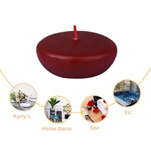 Zest Candle 24-Piece Floating Candles, 2.25-Inch, Burgundy