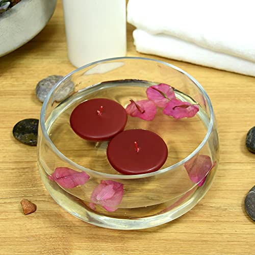 Zest Candle 24-Piece Floating Candles, 2.25-Inch, Burgundy