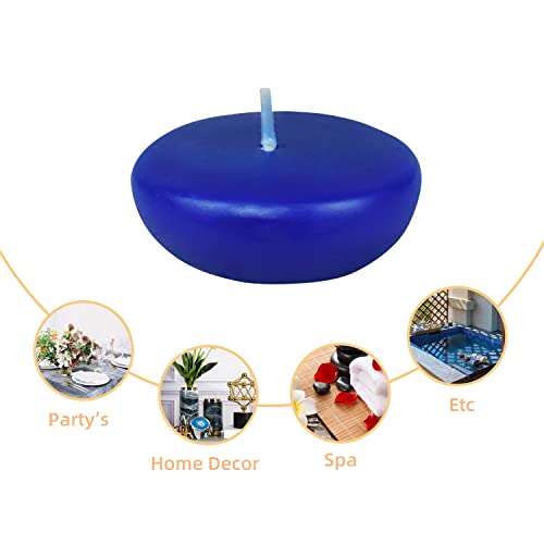 Zest Candle 24-Piece Floating Candles, 2.25-Inch, Blue