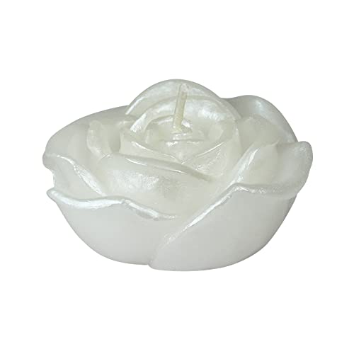 Zest Candle 12-Piece Floating Candles, 3-Inch, White Rose