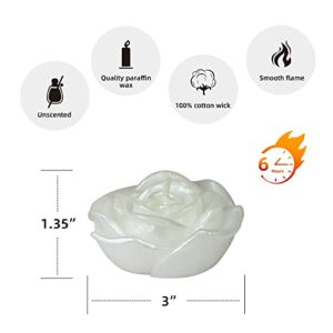Zest Candle 12-Piece Floating Candles, 3-Inch, White Rose