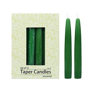 zest candle 12-piece taper candles, 6-inch, hunter green