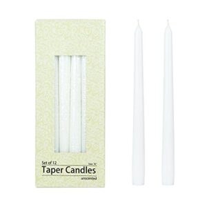 zest candle 12-piece taper candles, 10-inch, white