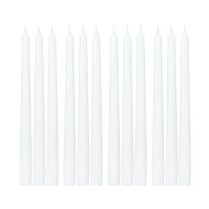 Zest Candle 12-Piece Taper Candles, 10-Inch, White