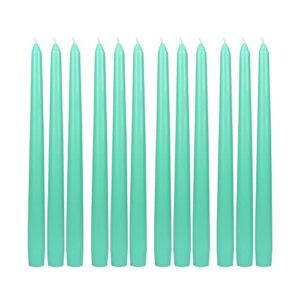 Zest Candle 12-Piece Taper Candles, 10-Inch, Aqua