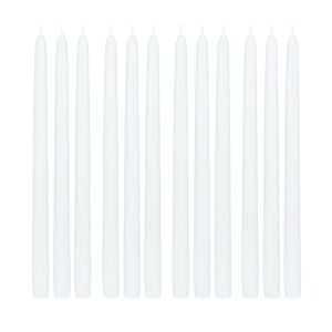 Zest Candle 12-Piece Taper Candles, 12-Inch, White