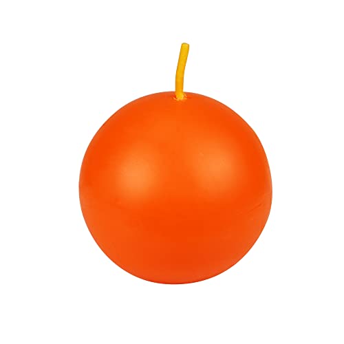 Zest Candle 6-Piece Ball Candles, 3-Inch, Orange