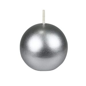 zest candle 6-piece ball candles, 3-inch, metallic silver