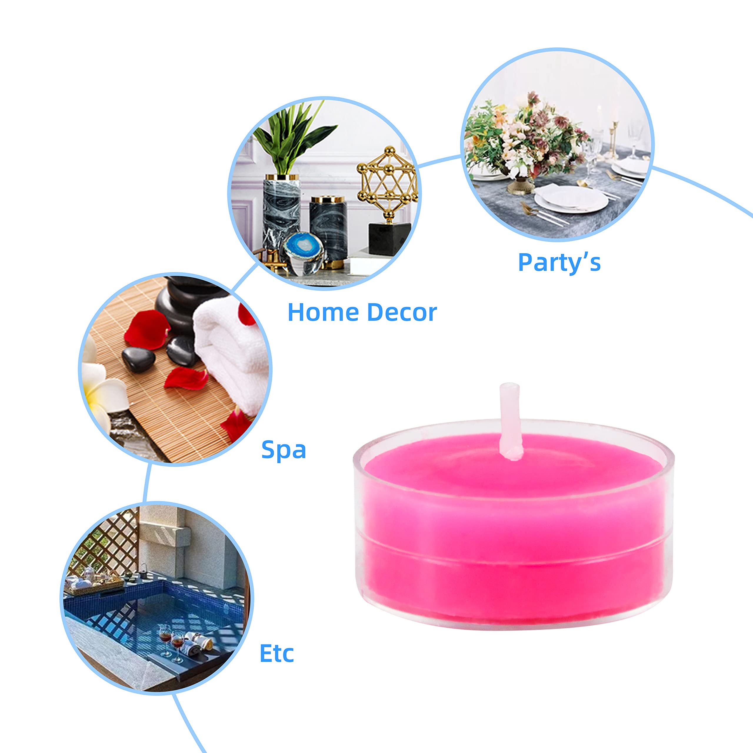 Zest Candle 50-Piece Tealight Candles, Hot Pink