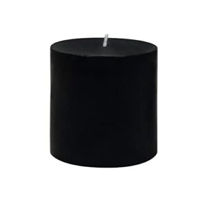 zest candle pillar candle, 3 by 3-inch, black