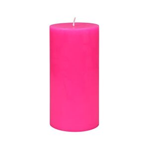zest candle pillar candle, 3 by 6-inch, hot pink