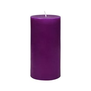 zest candle 3" x 6" purple pillar candle, 3" diameter x 6" h