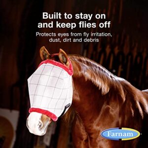 SuperMask II Fly Mask Without Ears for Foals, Full Face Coverage and Eye Protection from Insect Pests, Structured Classic Styling Mesh with Plush Trim, Foal Size