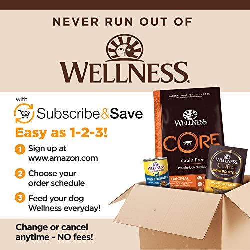 Wellness CORE Natural Grain-Free Small Breed Turkey & Chicken Dry Dog Food for Adult Dogs, High-Protein, USA-Made with Real Meat, 12-Pound Bag