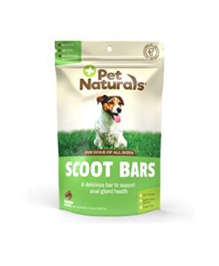 pet naturals scoot bars, 30 chews - natural anal gland support for dogs, gentle on digestive system