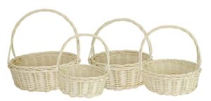 wald imports white willow decorative nesting storage baskets, set of 4
