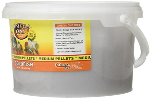 Omega One Goldfish Pellets, Sinking, 4mm Medium Pellets, 2.75 lb Bucket