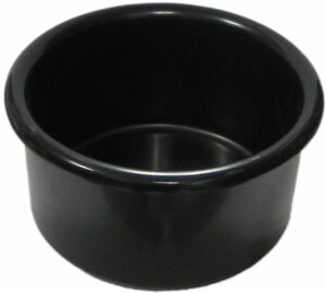 a&h tool & die crock-style black plastic bird dish 28 oz