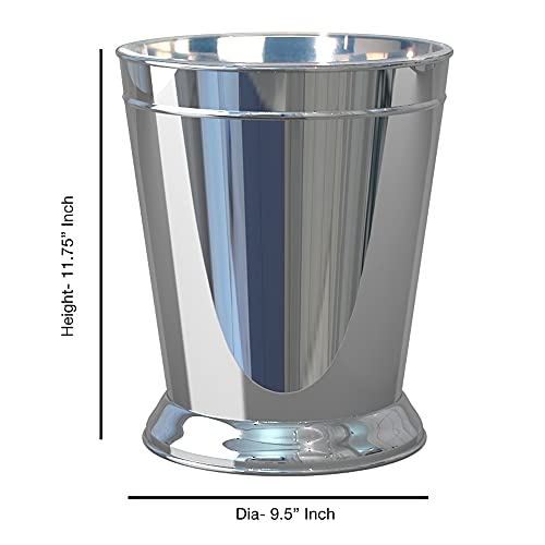 nu steel Timeless Polished Stainless Steel Wastebasket, 9-Quart