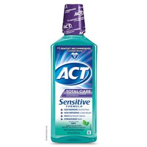 act total care sensitive formula mouthwash 18 fl. oz. anticavity mouthwash with fluoride, mint