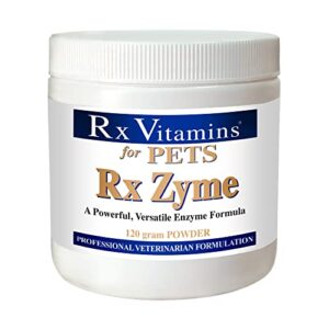 rx vitamins for pets rx zyme for dogs & cats - help gastrointestinal discomfort - add to food - 120g powder