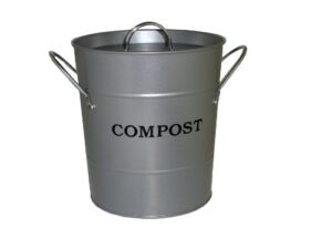 exaco cpbs 04 small 2-n-1 kitchen compost bucket, silver