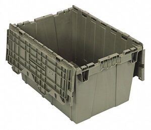 quantum storage systems attached lid container, gray, 12-3/4"h x 21-1/2"l x 15-1/4"w, 1ea qdc2115-12 - 1 each