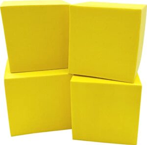 teacher created resources foam blank dice, 2", pack of 4 , yellow
